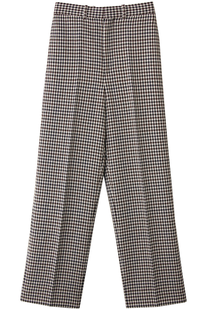 BLAMINK チェックストレートパンツ (ブラック, 38) ブラミンク ELLE SHOP