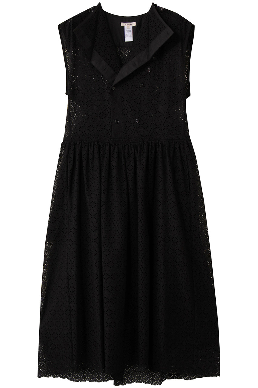 BLAMINK エンブロノースリーブワンピース (ブラック, 38) ブラミンク ELLE SHOP