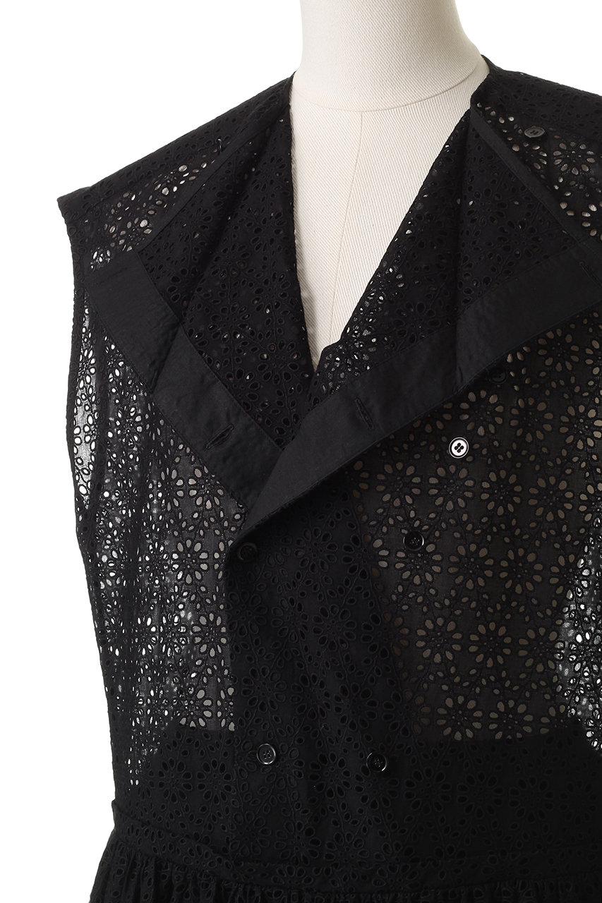 BLAMINK(ブラミンク)｜エンブロノースリーブワンピース/ブラック の