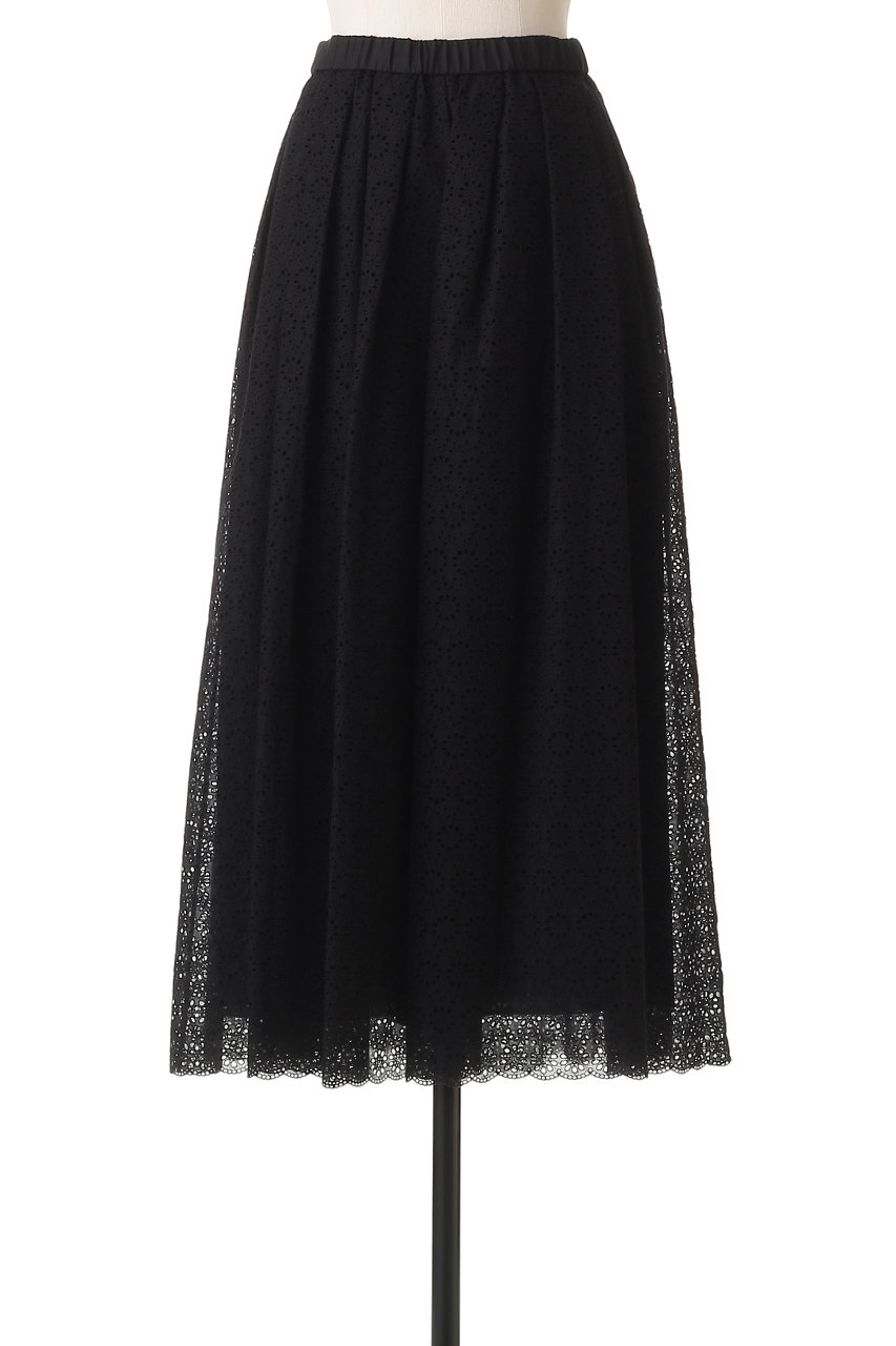 BLAMINK(ブラミンク)｜エンブロギャザースカート/ブラック の通販