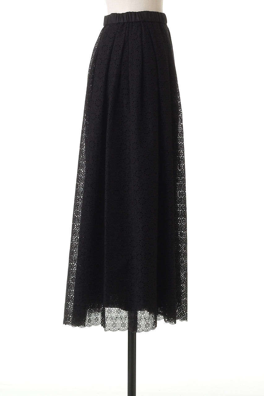 BLAMINK(ブラミンク)｜エンブロギャザースカート/ブラック の通販