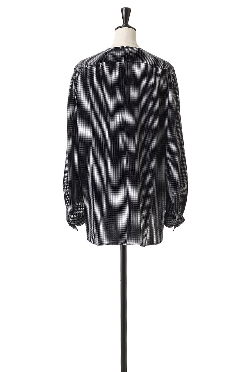 BLAMINK(ブラミンク)｜パターンクルーネックブラウス/ネイビー の通販