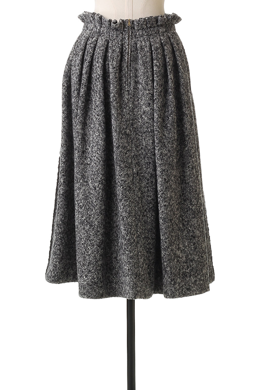 BLAMINK(ブラミンク)｜ホームスパンギャザースカート/ブラック の通販