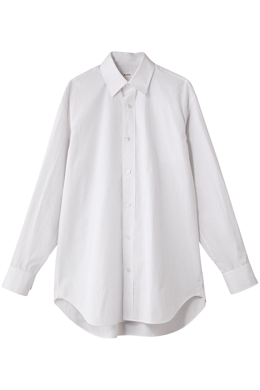 BLAMINK コットンストライプレギュラーカラーシャツ (オフホワイト, 38) ブラミンク ELLE SHOP BLAMINK コットンストライプレギュラーカラーシャツ (オフホワイト, 38) ブラミンク ELLE SHOP