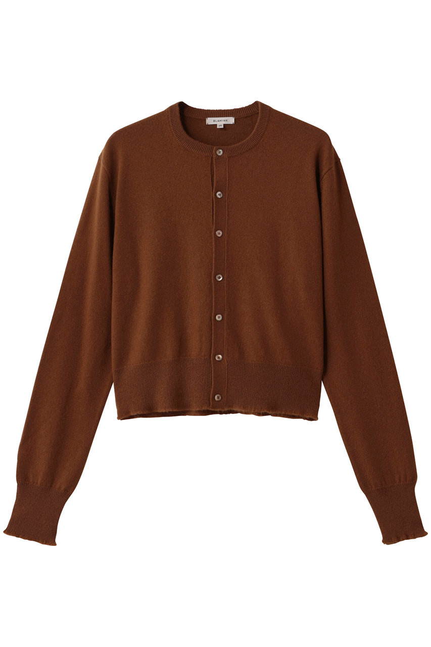 BLAMINK クルーネックカーディガン (ミッドブラウン, 38) ブラミンク ELLE SHOP
