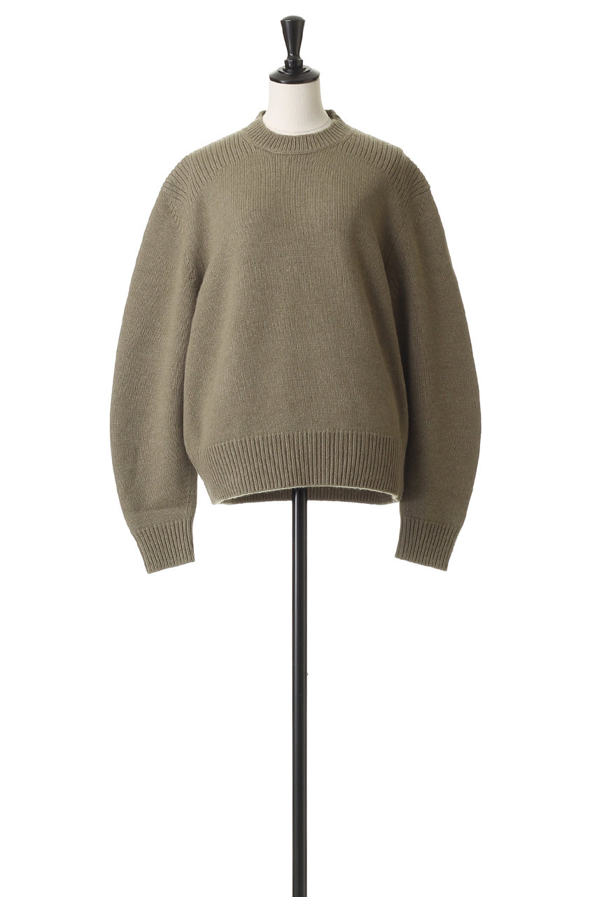 BLAMINK(ブラミンク)｜5Gウールカシミヤクルーネックニット/オリーブ