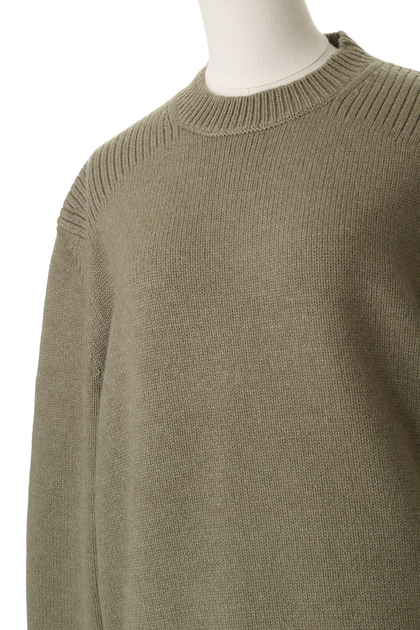 BLAMINK(ブラミンク)｜5Gウールカシミヤクルーネックニット/オリーブ