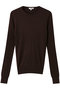 カシミヤシルクリブクルーネックニット ブラミンク/BLAMINK ダークブラウン