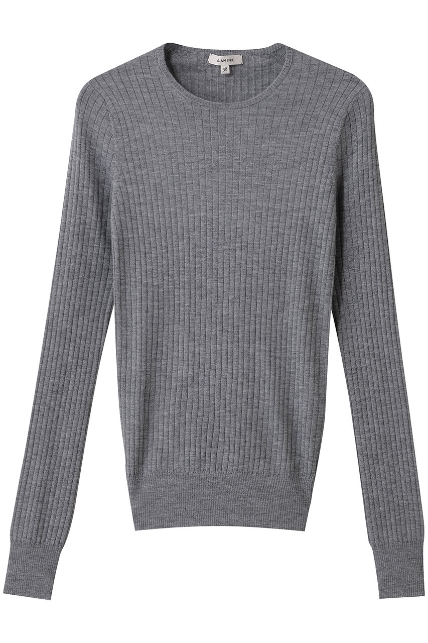 BLAMINK ブラミンク カシミヤ シルク リブ セーター ニット 楽天ポイント還元】BLAMINK カシミヤシルクリブクルーネックニット