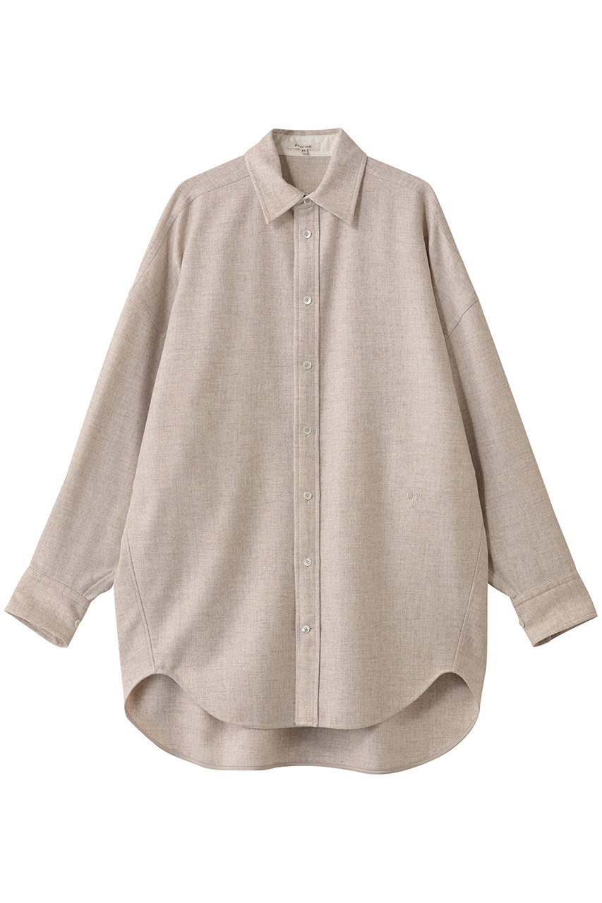 BLAMINK 【BLMK】ウールカシミヤレギュラーカラーシャツ (ベージュ, 38) ブラミンク ELLE SHOP