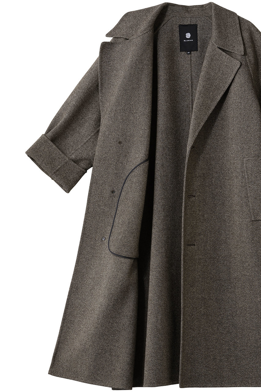 BLAMINK(ブラミンク)｜ダブルフェイスベルテッドコート/ダークブラウン