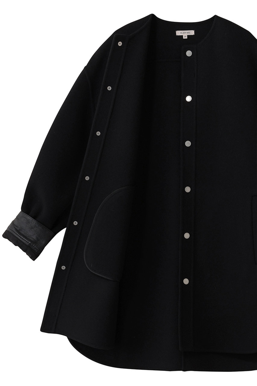 ブラミンク シルクダブルフェイスステンカラーコート ダブルフェイス ステンカラーコート