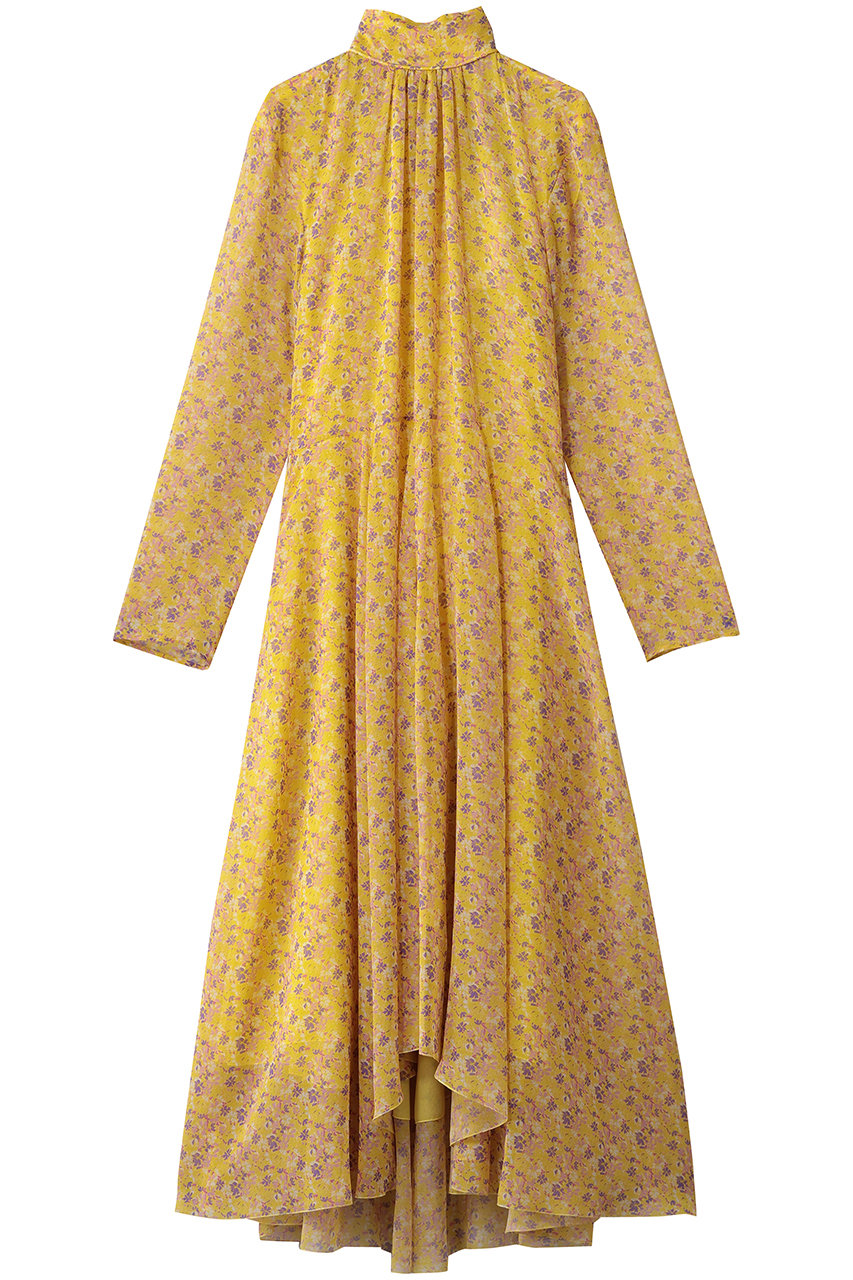 BLAMINK フラワープリントロングスリーブドレス (イエロー, 38) ブラミンク ELLE SHOP