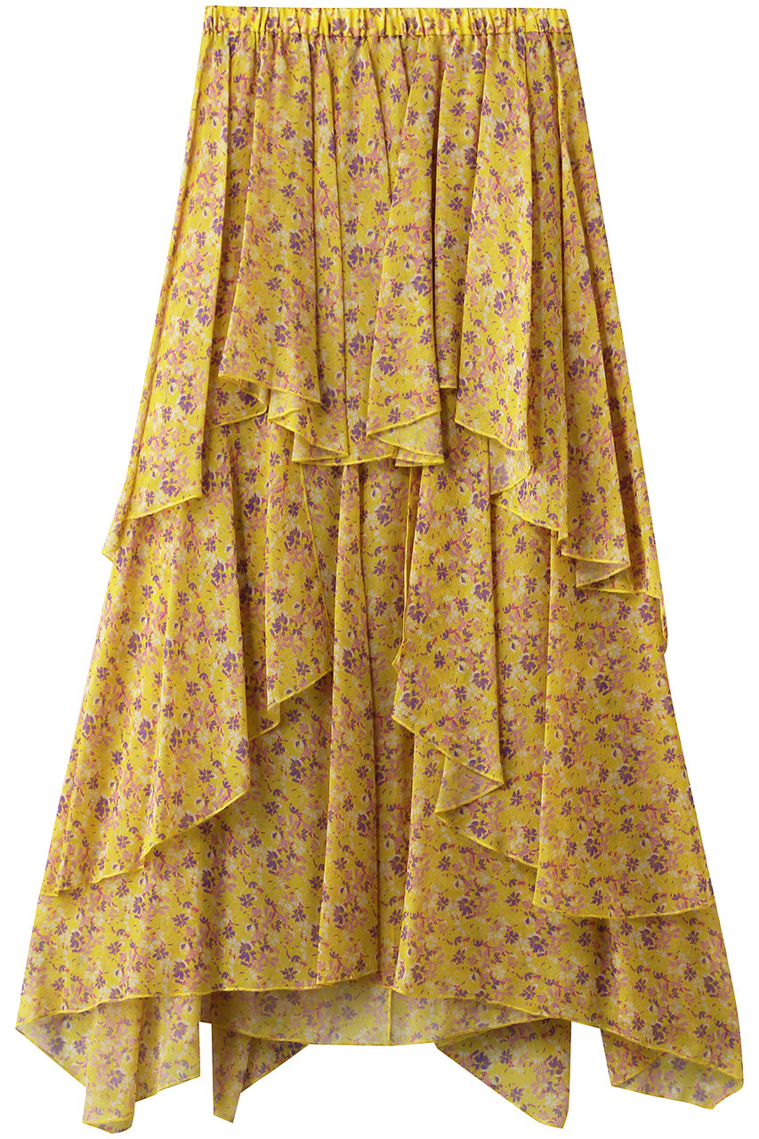 BLAMINK フラワープリントティアードスカート (イエロー, 38) ブラミンク ELLE SHOP BLAMINK フラワープリントティアードスカート (イエロー, 38) ブラミンク ELLE SHOP