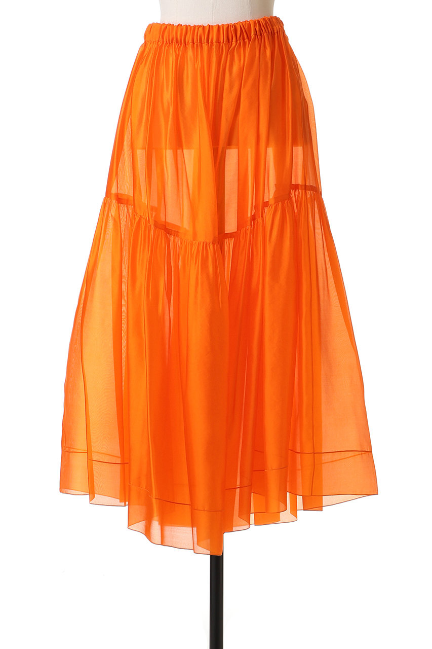 blamink 人気定番シルクギャザースカート　ブラミンク BLAMINK(ブラミンク)｜シルクギャザースカート/オレンジ の通販