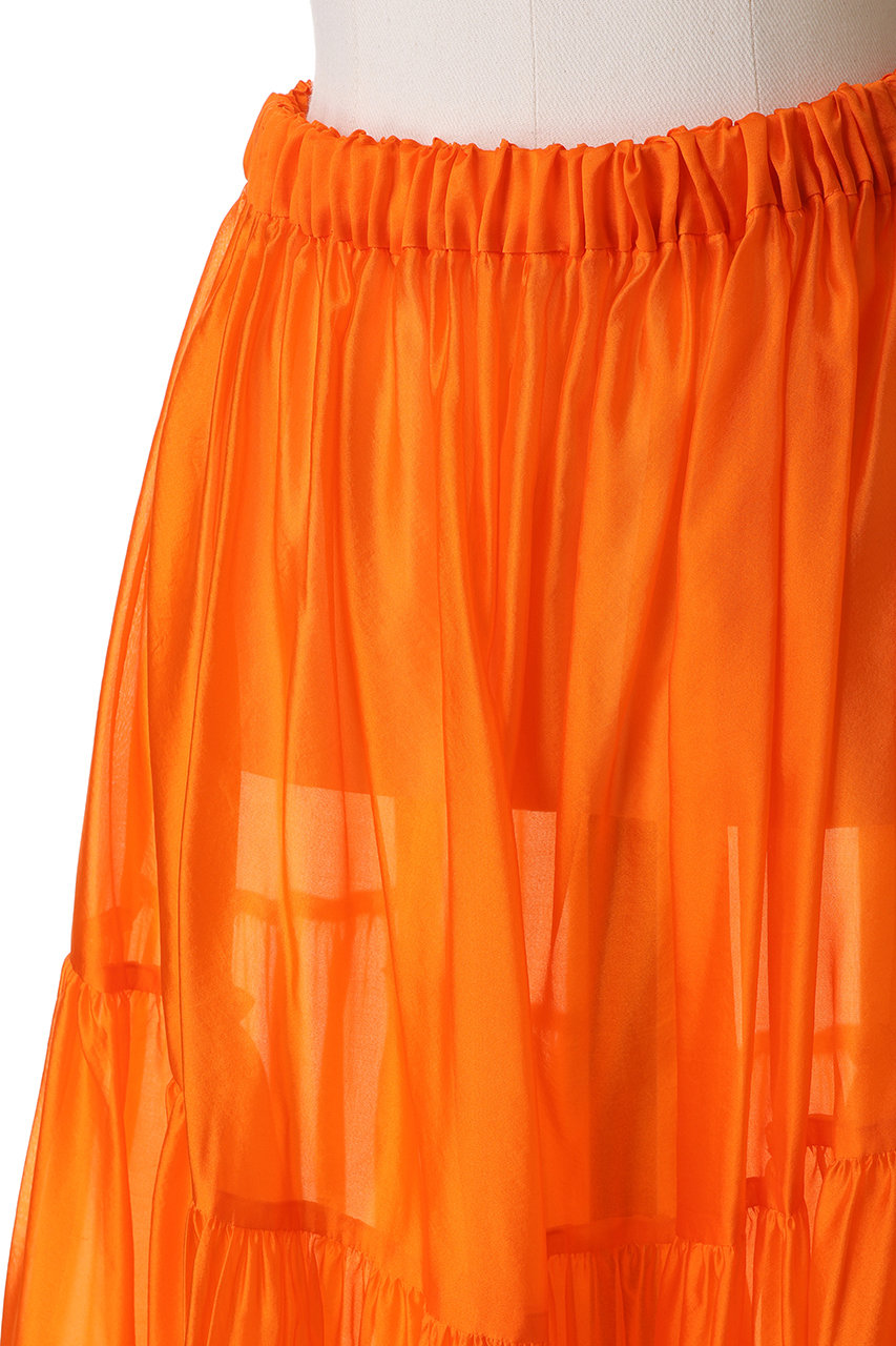BLAMINK(ブラミンク)｜シルクギャザースカート/オレンジ の通販