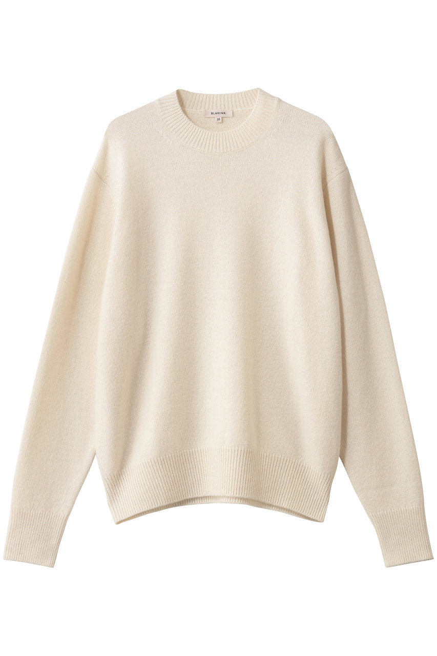 BLAMINK 7Gクルーネックニット (ナチュラル, 38) ブラミンク ELLE SHOP