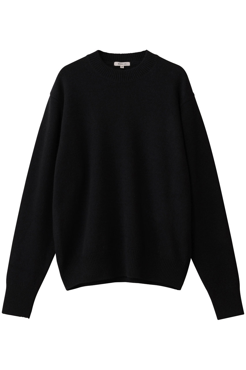 BLAMINK 7Gクルーネックニット (ブラック, 38) ブラミンク ELLE SHOP
