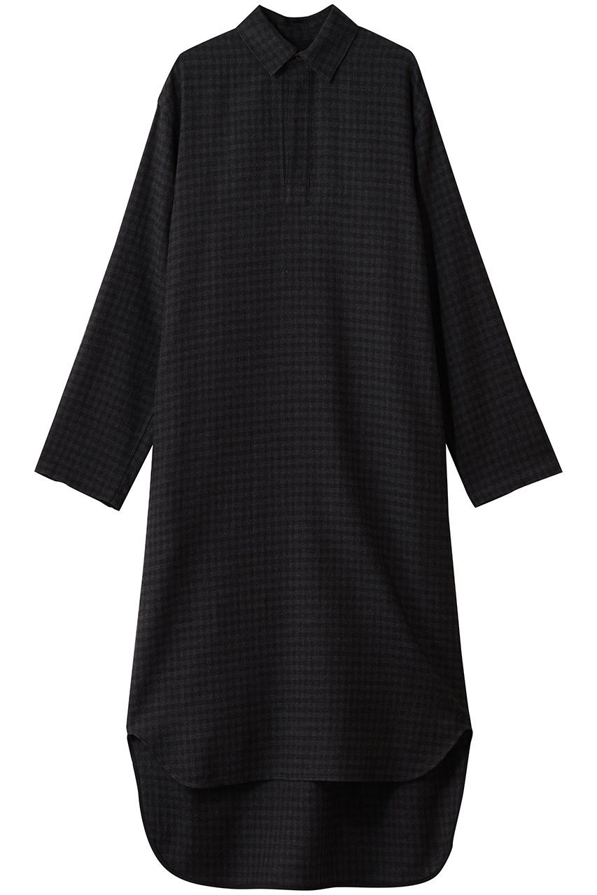 BLAMINK チェックロングスリーブワンピース (ダークグレー, 36) ブラミンク ELLE SHOP BLAMINK チェックロングスリーブワンピース (ダークグレー, 36) ブラミンク ELLE SHOP