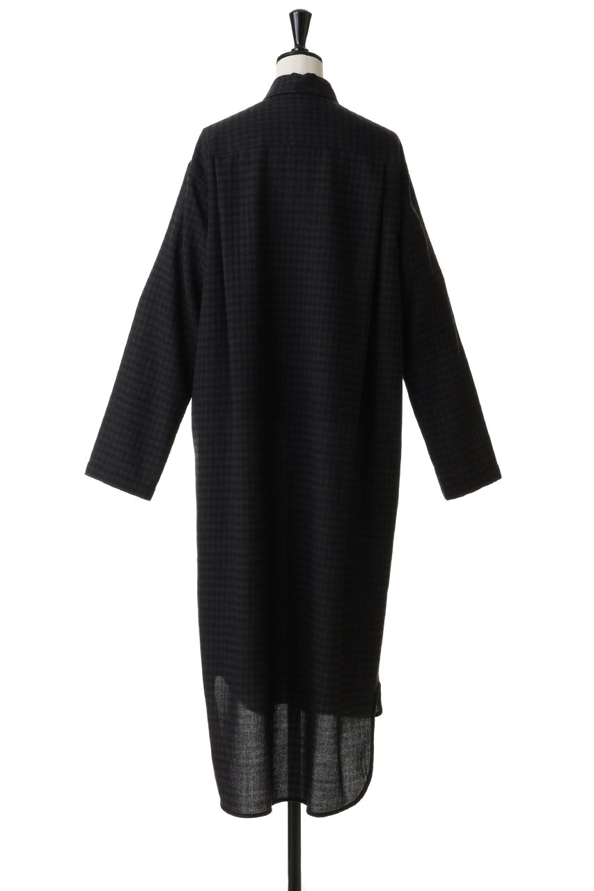 BLAMINK(ブラミンク)｜チェックロングスリーブワンピース/ダークグレー