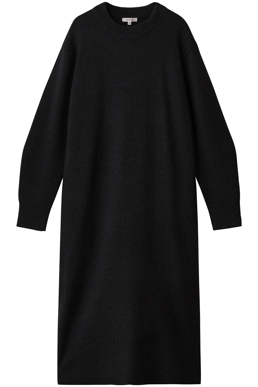 BLAMINK(ブラミンク)｜クルーネックニットワンピース/ブラック の通販