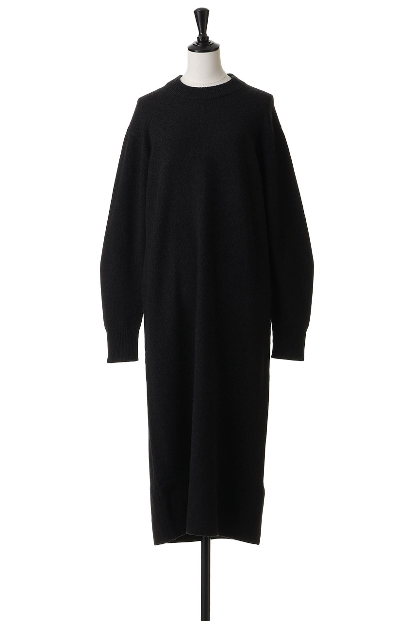 BLAMINK(ブラミンク)｜クルーネックニットワンピース/ブラック の通販