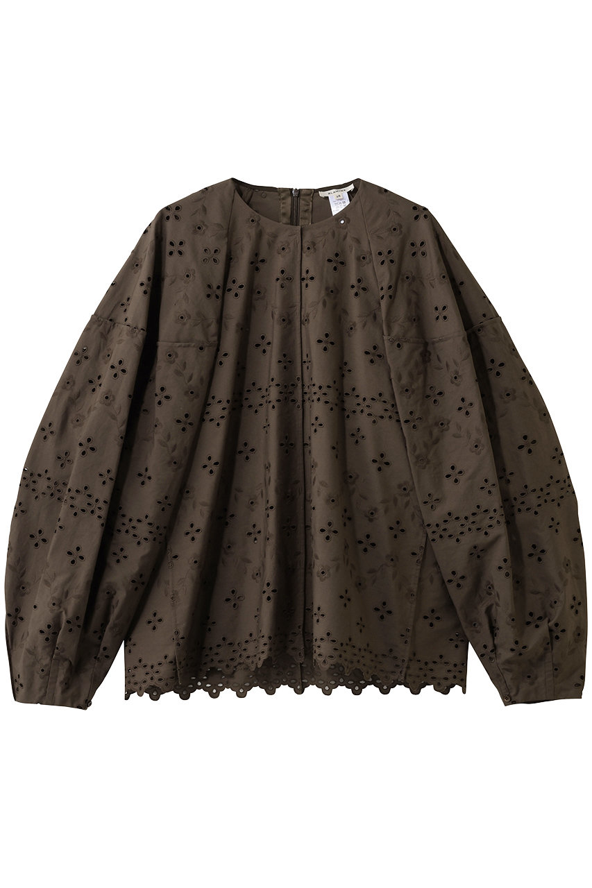 ブラミンク/BLAMINKのエンブロイダリーボリュームスリーブブラウス(ダークブラウン/7921-2-000012)