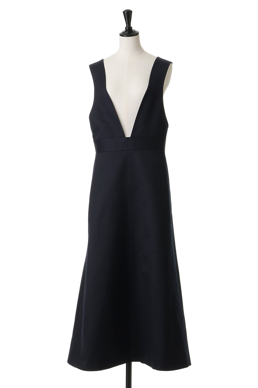 ★美品【BLAMINK】 Vネックノースリブワンピース (NAVY) BLAMINK(ブラミンク)｜Vネックノースリーブワンピース/ネイビー の通販