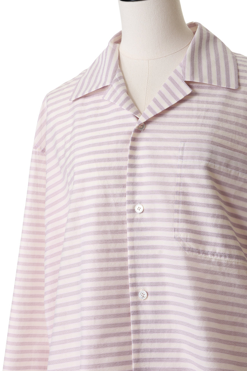 BLAMINK(ブラミンク)｜ボーダーロングスリーブシャツ/ライトピンク の