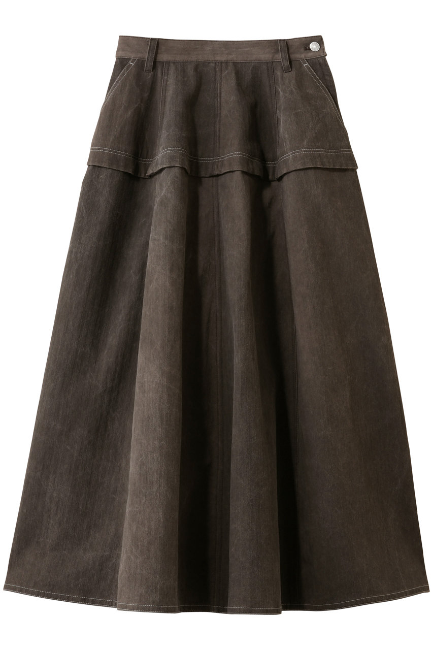 ブラミンク/BLAMINKのコットンゴアードスカート(ダークブラウン/7924-2-000017)