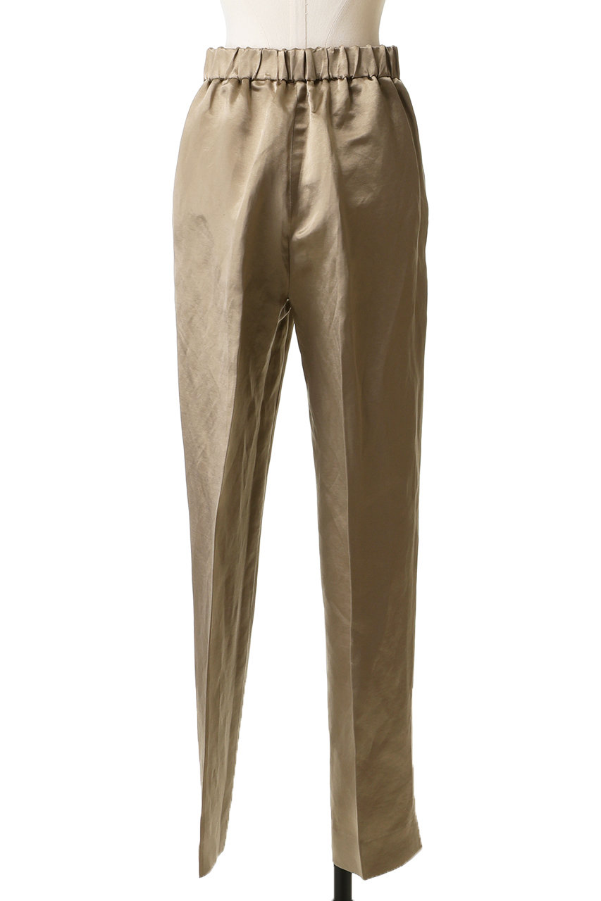 BLAMINK RESORT サテンバックギャザーストレートパンツ BLAMINK(ブラミンク)｜バックギャザーストレートパンツ/イエロー の