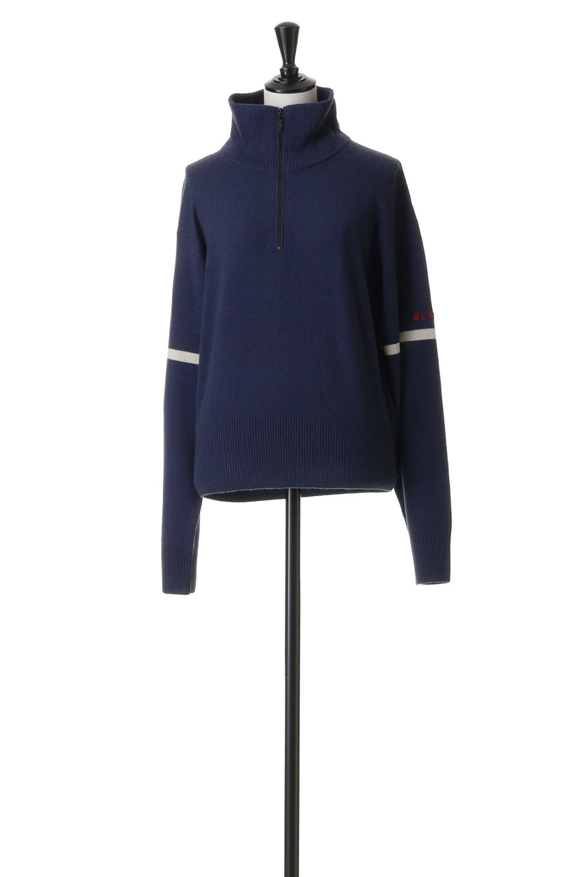 BLAMINK(ブラミンク)｜ハーフジップロングスリーブニット/ネイビー の