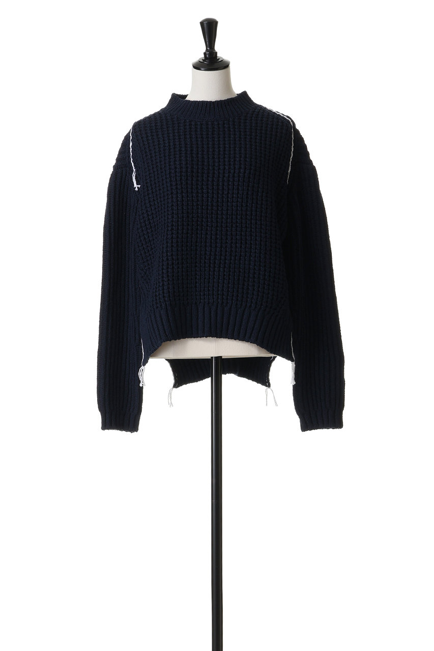 BLAMINK(ブラミンク)｜3Gクルーネックロングスリーブニット/ネイビー