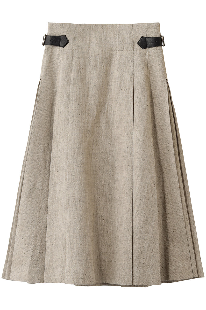 ブラミンク/BLAMINKのサイドベルトプリーツスカート(ベージュ/7924-2-000023)