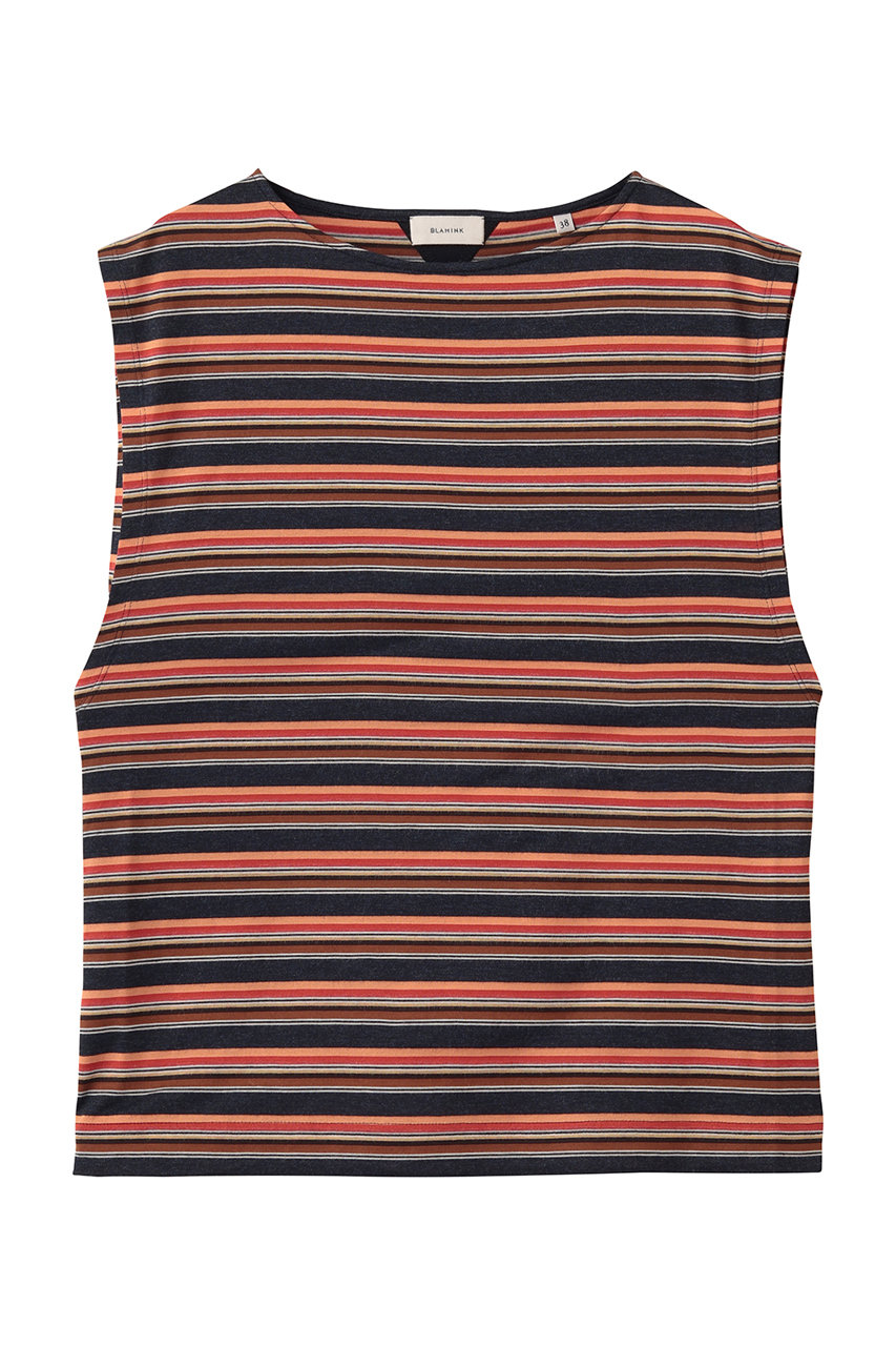 ブラミンク/BLAMINKのマルチボーダーノースリーブ(オレンジ/7917-2-000005)