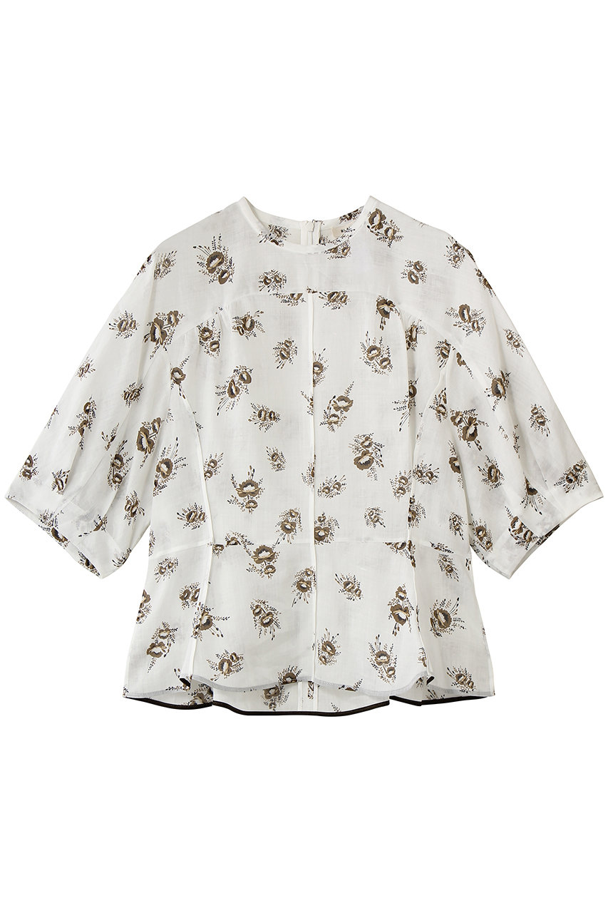 ブラミンク/BLAMINKのフラワーショートスリーブブラウス(ミッドブラウン/7921-2-000014)