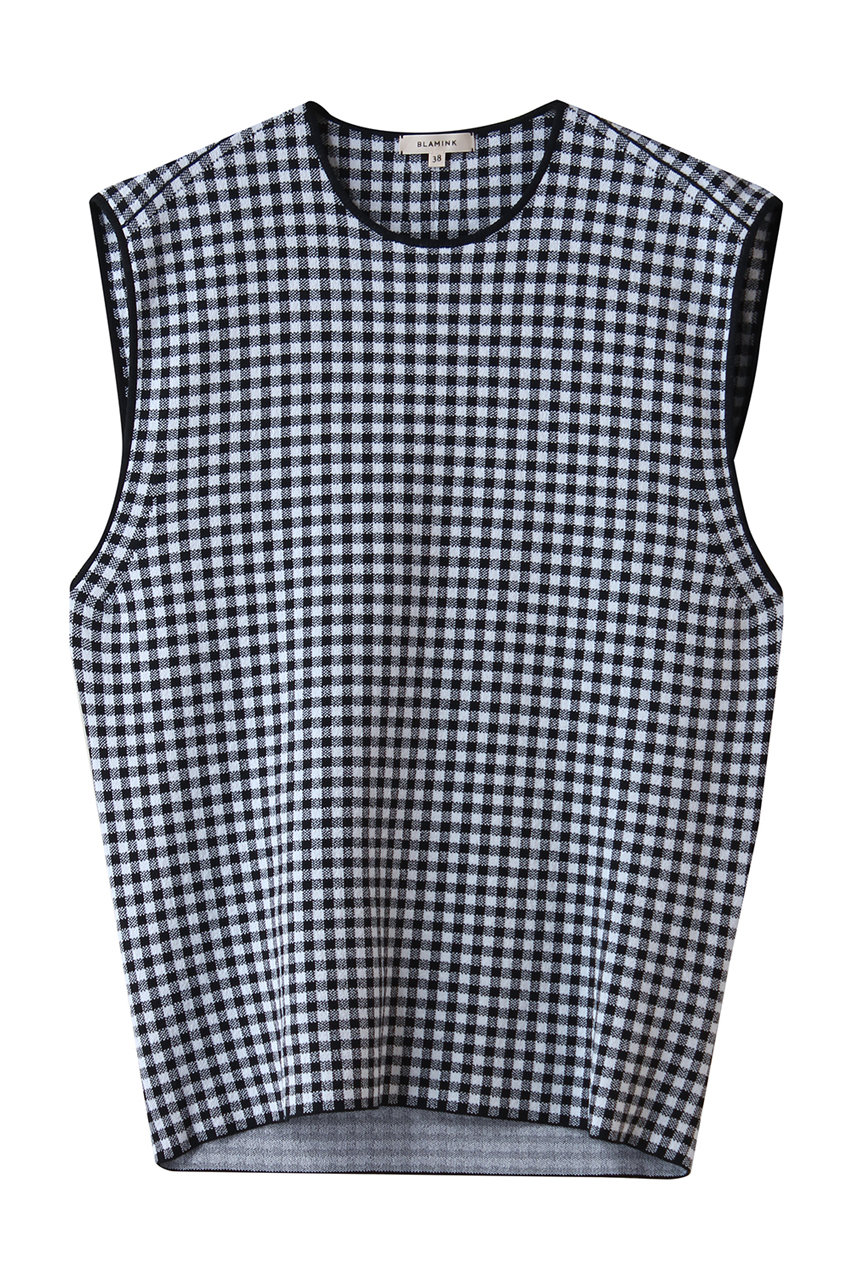 ブラミンク/BLAMINKの18Gギンガムチェックノースリーブ(ネイビー/7918-2-000001)