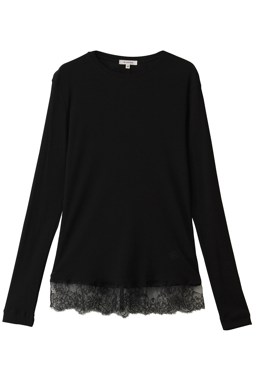 ブラミンク/BLAMINKのレースリブロングスリーブ(ブラック/7912-2-000011)