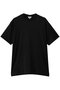 【BLMK】コットンクルーネック 刺しゅう ショートスリーブTシャツ ブラミンク/BLAMINK ブラック