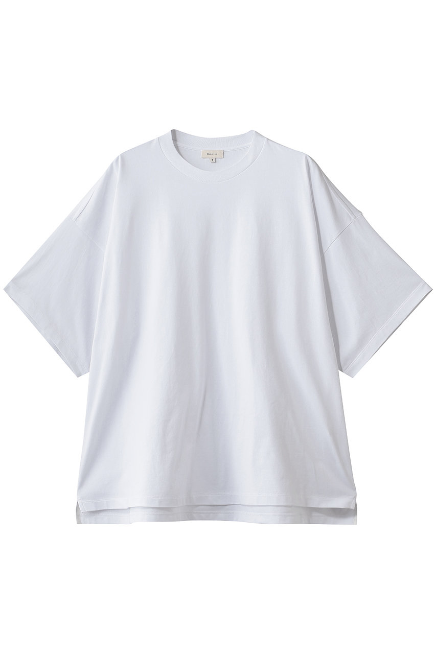 ブラミンク/BLAMINKの【BLMK】コットンクルーネックオーバースリーブTシャツ(ホワイト/7917-2-990069)
