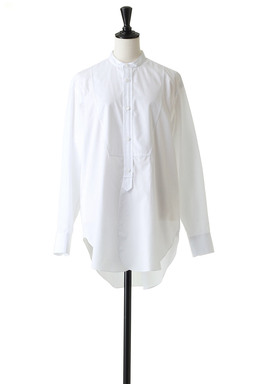 BLAMINK(ブラミンク)｜コットン バンドカラーシャツ/ホワイト の通販