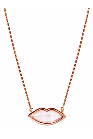 ル ボンボン/les bonbonのlip ピンクゴールドネックレス