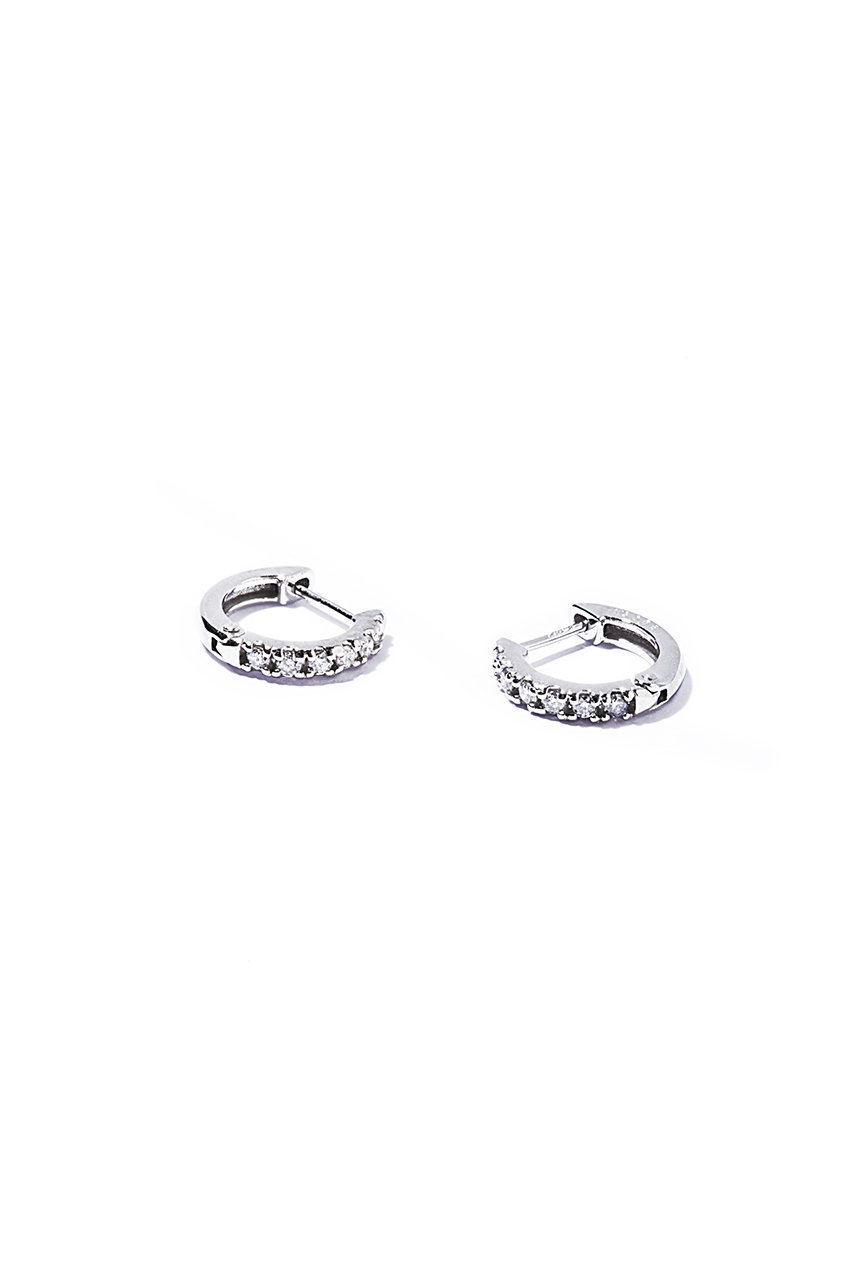 les bonbon(ル ボンボン)｜two face diamond ピアス/ホワイト