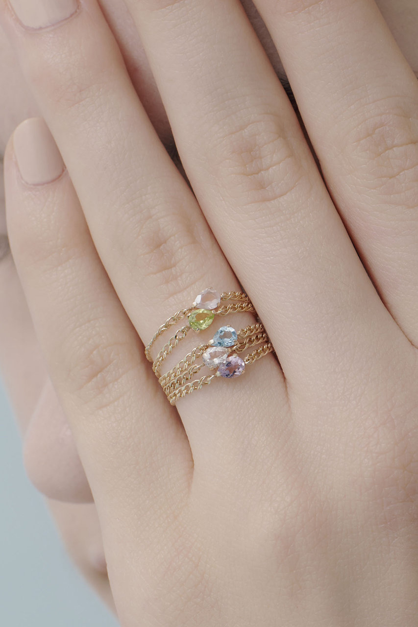 les bon bon フロートリング 　ペリドット#11号相当 les bonbon(ル ボンボン)｜float リング/ペリドット の通販｜ELLESHOP