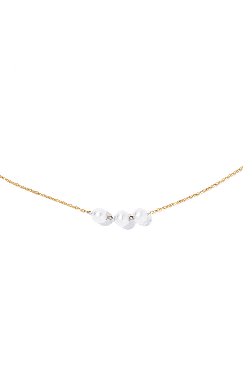les bonbon(ル ボンボン)｜adjustable 3pearl ネックレス/ゴールド の