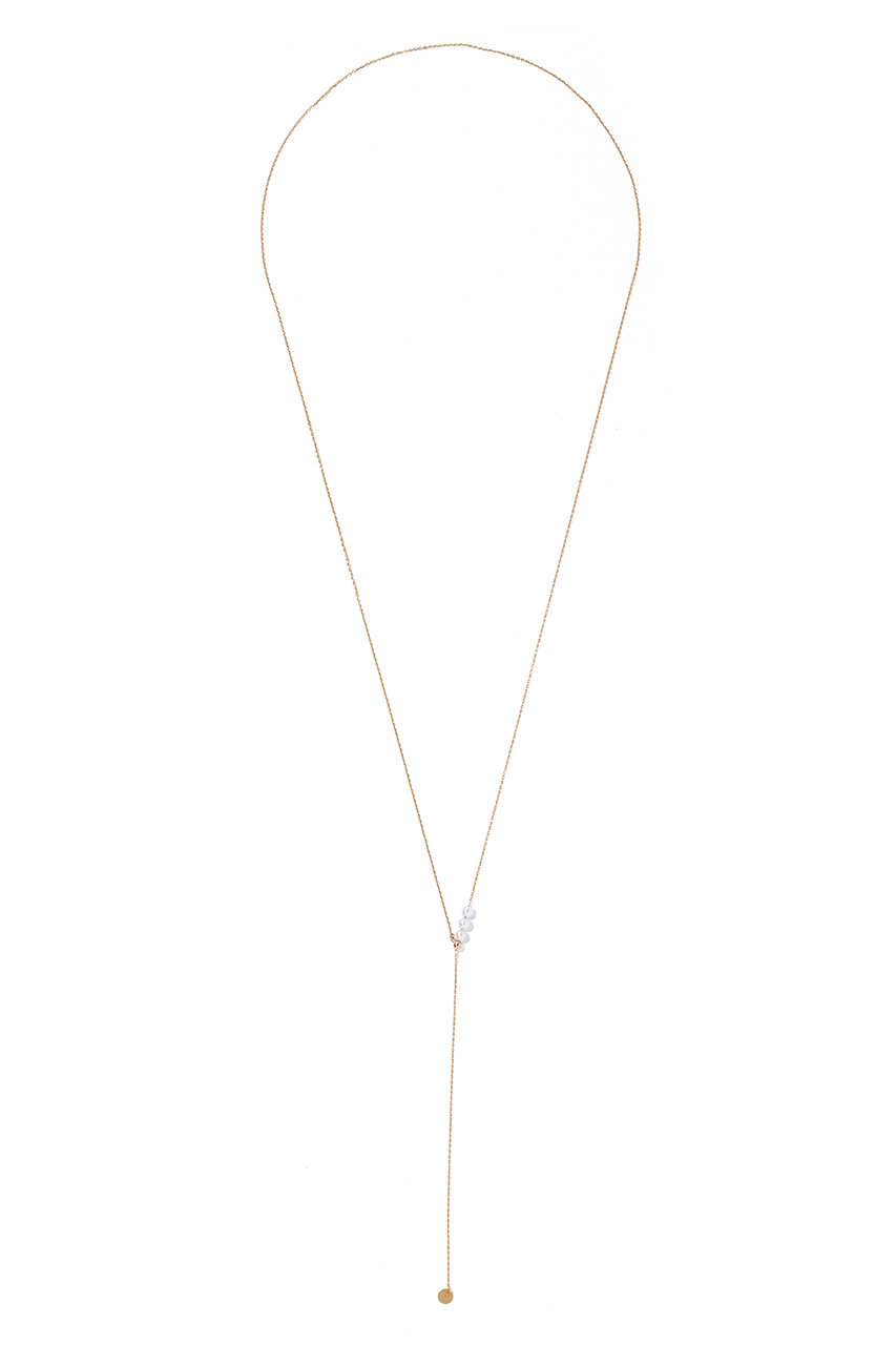les bonbon(ル ボンボン)｜adjustable 3pearl ネックレス/ゴールド の