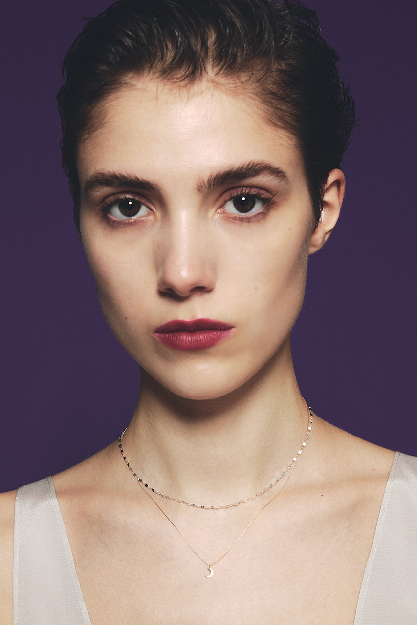 WHITE MOONLIGHT チョーカー Luna チョーカー, 月, ホワイト, ロジウム・プレーティング