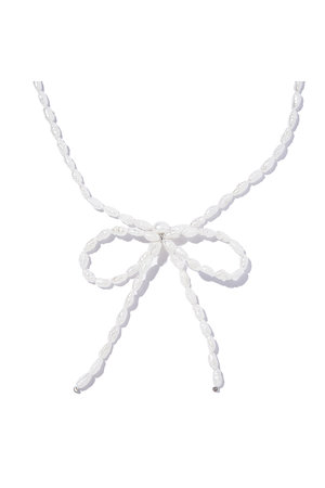 ル ボンボン/les bonbonのbow pearl ネックレス(150200/150201)