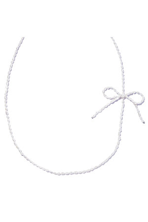 ル ボンボン/les bonbonのbow pearl ロングネックレス(150200/150202)