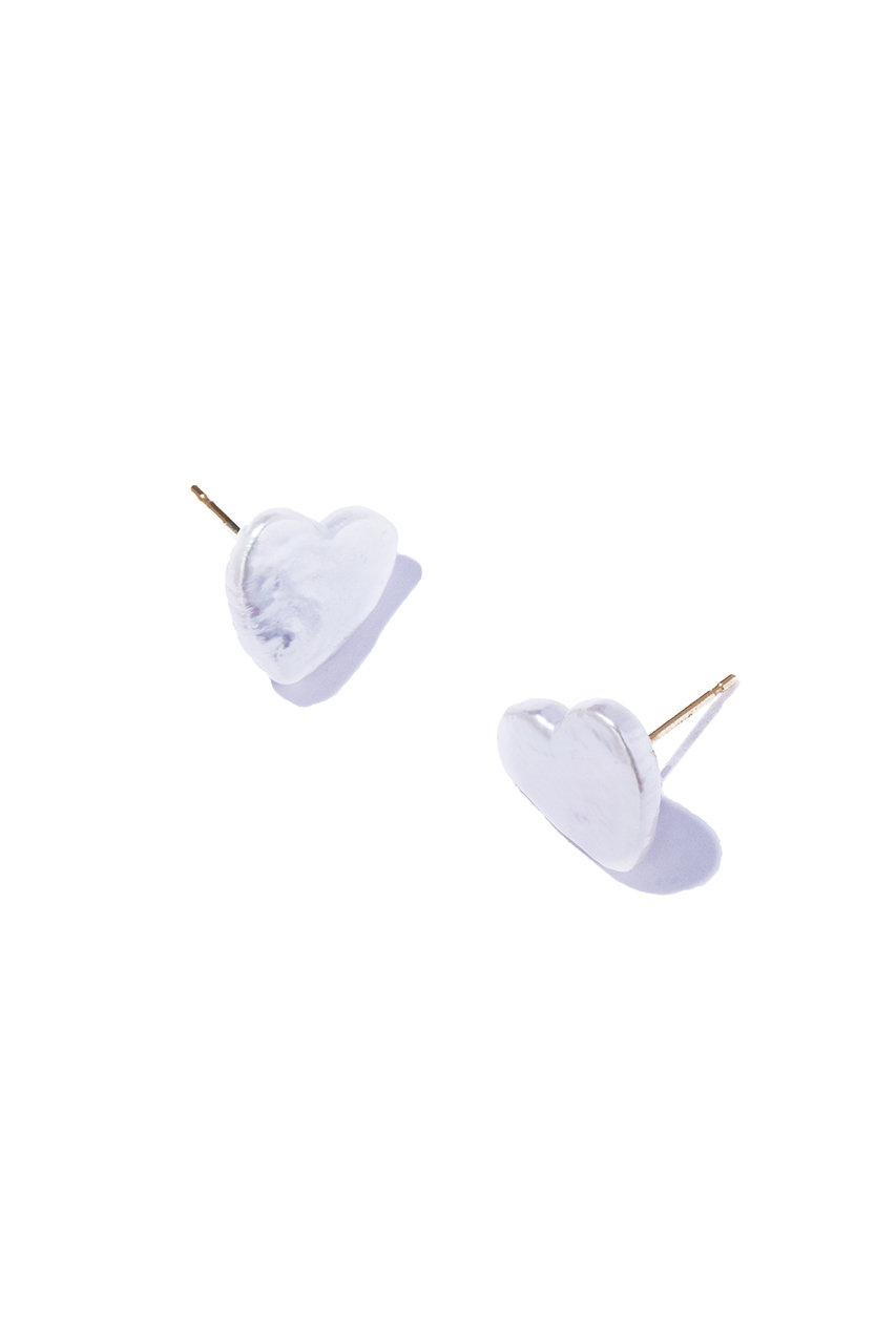 les bonbon(ル ボンボン)｜heart stud ピアス/ホワイト の通販